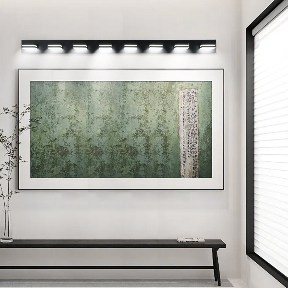 English Elm Modern Black Led Vanity Light - 8-Light Wall Sconce For Bathrooms, Energy-Efficient & Easy Install W2312P374918