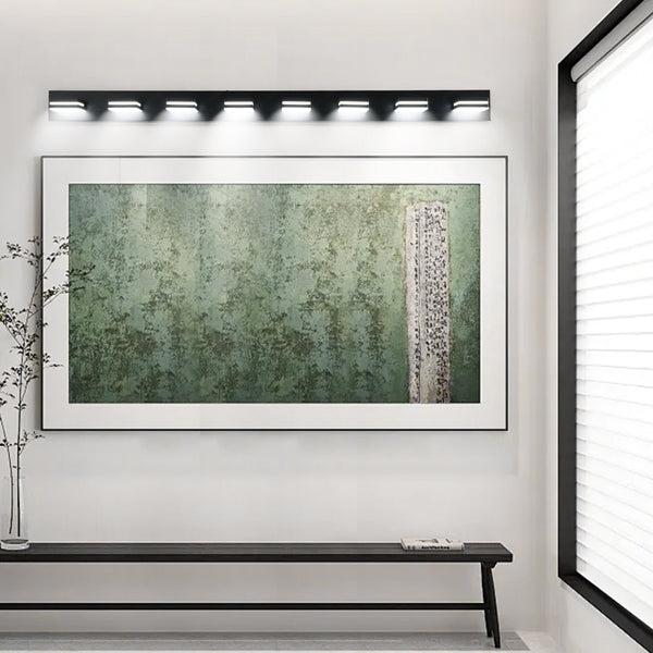 English Elm Modern Black Led Vanity Light - 8-Light Wall Sconce For Bathrooms, Energy-Efficient & Easy Install W2312P374918