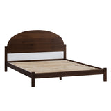 Solid Wood Queen Bed with Arched Headboard Brown ELIB5CBR Walker Edison