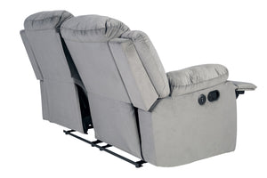 English Elm Recliner Velvet Tufted Loveseat with Manual Side Handle, Plush Arm Pillows for Ultimate Comfort and Style DARK GREY 59 L x 31 W x 26 H B089P240506