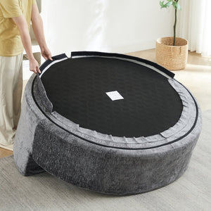 English Elm 55''l 55'l Chenille Swivel Lounge Chair Plush Foam Fill 360 Rotation Modern Living Room Grey W834S00641