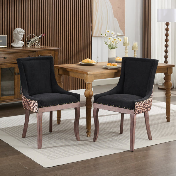 English Elm A&A Luxe Velvet Swivel Barstool with Gold-Plated 17.7" Base, Tufted Back, Ergonomic Waist Support Leopard W1143P209903