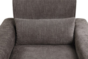 English Elm Rossa Chenille Accent Chair with Pocket Coil Seating Black Metal Legs and Throw Pillow Gray B2749S00084