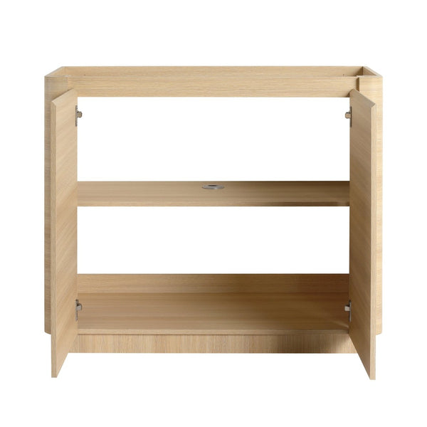 English Elm 40''freestanding Bathroom Vanity Plywood Cabinet Soft Close Doors Modern Bath Storage W999P351894