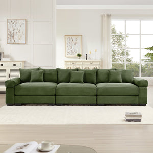 English Elm 130" Oversized Cloud Modular Sectional Couch - Plush Corduroy Sofa With Deep Seating & Easy Assembly W714S01332