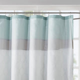 510 Design Shawnee Traditional Printed and Embroidered Shower Curtain 5DS70-0094 Seafoam