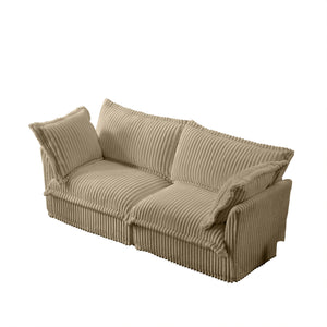 English Elm Modern Slipcovered 2-Seat Sofa Couch - Comfy Corduroy, Removable Covers, Ideal For Small Spaces! W3041S00064