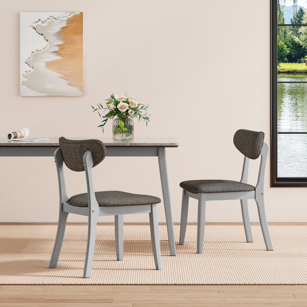 English Elm Dumfries Upholstered Armless Dining Chairs Set of 2 with Solid Wood Legs Modern Gray B127P495086