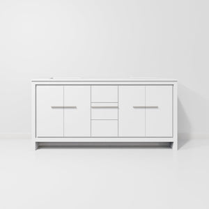 English Elm White Double Bath Vanity 72" With White Quartz Top – Elegant Design, Ample Storage & Soft-Close Drawers B2731P259518-GIGA