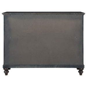 English Elm Berwick Eight Drawer Oak Veneer Dresser with Gunmetal Hardware for Classic Bedrooms B062P440098