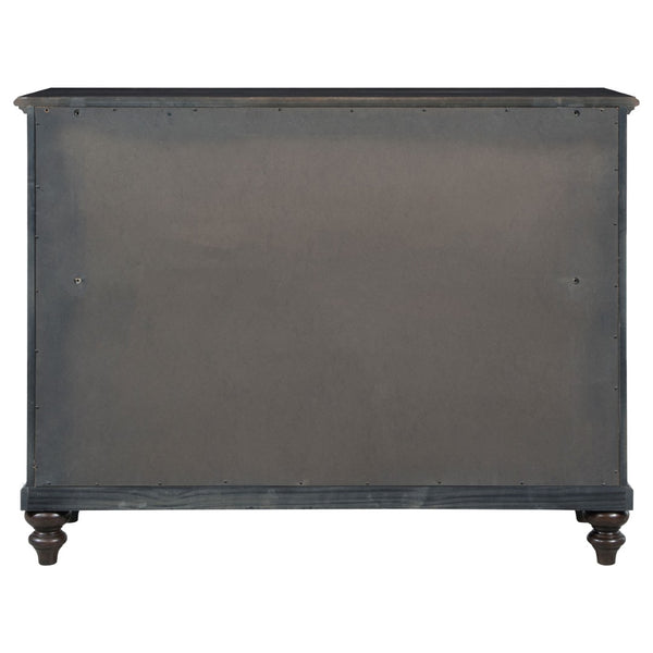 English Elm Berwick Eight Drawer Oak Veneer Dresser with Gunmetal Hardware for Classic Bedrooms B062P440098