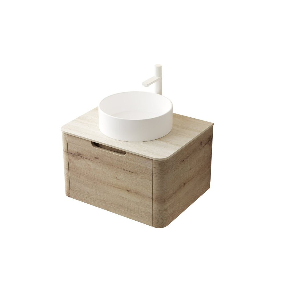 English Elm Xai 24" Wall-Mounted Bathroom Vanity With Sink, Elegant Travertine Top & Soft-Close Drawer System W2615S00269-GIGA