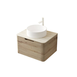 English Elm Xai 24" Wall-Mounted Bathroom Vanity With Sink, Elegant Travertine Top & Soft-Close Drawer System W2615S00269-GIGA