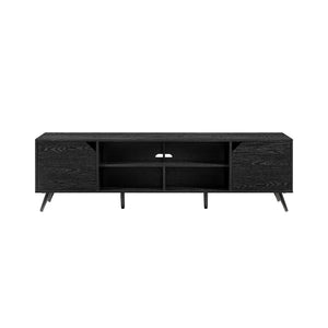 English Elm Walker Edison - Contemporary Minimalist 2-Door TV Stand for TVs up to 80" with Cord Management, Adjustable Shelves Black 82.63 L x 19.38 W x 4.88 H B185P169003