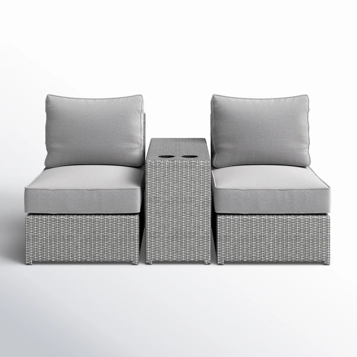 English Elm Wicker Patio Sectional - Thumbnail 4