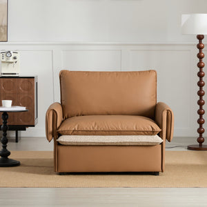 English Elm Modern Oversized Accent Chair – Versatile Single Sofa Lounge For Living Room & Bedroom Comfort W2997P294037