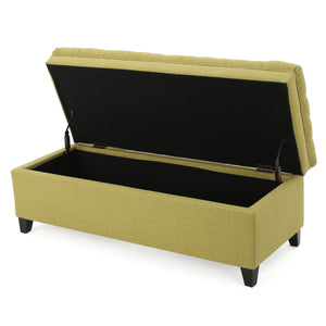 English Elm Christopher Knight Home® - Juliana Storage Ottoman – Stylish Green Upholstered Seat With Hidden Storage For Living Room Essentials 57741.00GRN