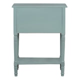 English Elm Trexm Narrow Console Table, Slim Sofa Table With Three Storage Drawers and Bottom Shelf (Light Blue)