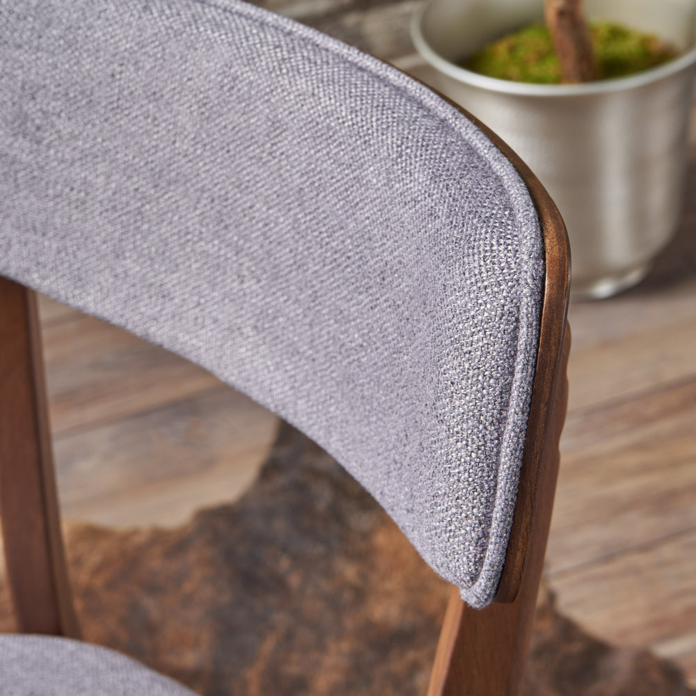 English Elm Christopher Knight Home® - Caleb Mid Century Fabric Dining Chair with Curved Cushioned Back and Solid Rubberwood Legs, Plush Upholstery for Long-Lasting Comfort DARK GREY 61760.00DGY