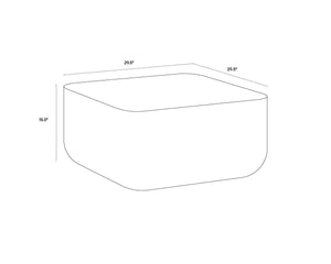 Sunpan Strut Contemporary Concrete Coffee Table with Unique Design for Modern Living Spaces and Outdoors Black Ombre