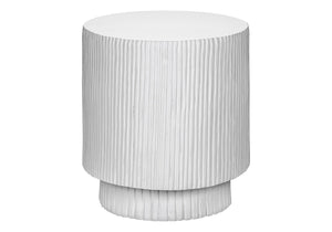 English Elm Accent Table Round Matte Finish Weather Resistant Magnesium Oxide Indoor Outdoor Side White B2710P461664