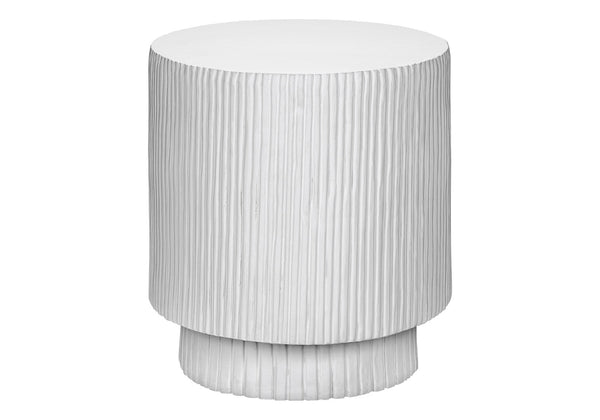 English Elm Accent Table Round Matte Finish Weather Resistant Magnesium Oxide Indoor Outdoor Side White B2710P461664