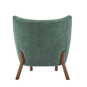 English Elm Christopher Knight Home® - Bella Plush Upholstered Armless Accent Chair with Curved Boucle Design, Birch Wood Legs, Cozy Support Green 31 L x 27 W x 19 H N776P246078G