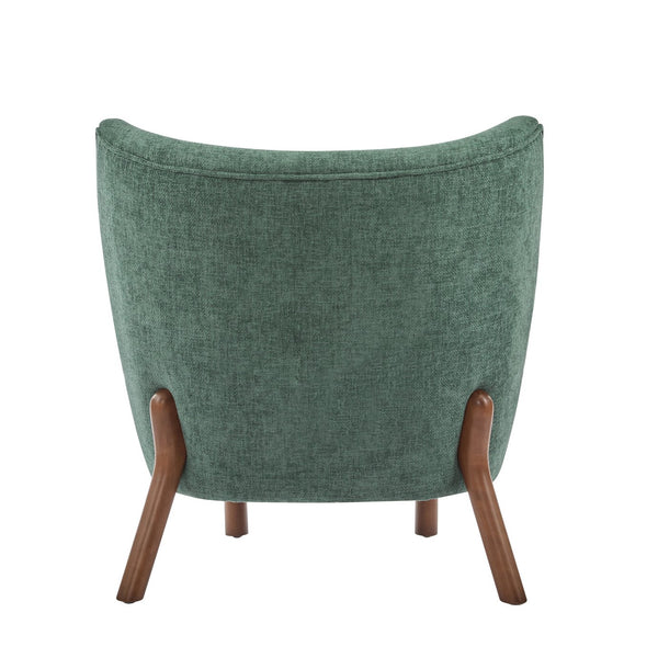 English Elm Christopher Knight Home® - Bella Plush Upholstered Armless Accent Chair with Curved Boucle Design, Birch Wood Legs, Cozy Support Green 31 L x 27 W x 19 H N776P246078G
