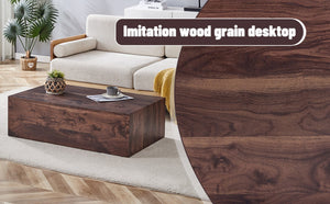 English Elm 39.3*23.6*12 Low Profile Walnut Mdf Coffee Table Modern Living Room Accent W1151P231619