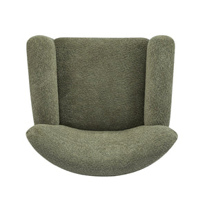 English Elm Christopher Knight Home® - Cozy Wingback Armchair with Plush Bouclé Upholstery, Solid Wood Legs, Timeless Elegant Comfort Olive Green,Teak 32 L x 29.5 W x 26.75 H N776P293322G