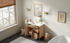 English Elm [video] 36 Inch Freestanding Bathroom Vanity with Ceramic Sink and Soft Close Storage N759P395344N