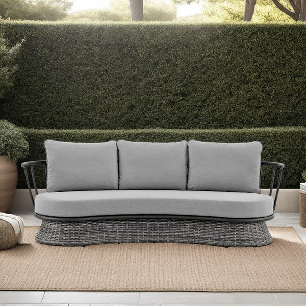 English Elm Novante Stylish Wicker And Aluminum Outdoor Sofa - Weather-Resistant, Plush Comfort For Patios B2736P354324