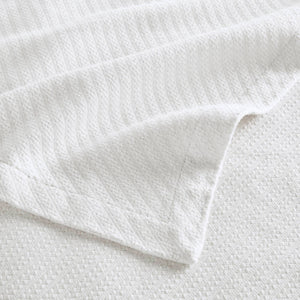 JLA Home Madison Park - Blanket crafted from Liquid Cotton for ultra-soft, breathable, OEKO‑TEX certified comfort and durability White BL51N-0612