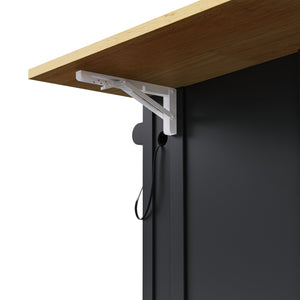 English Elm K&K 48 Inch Kitchen Island Cart with Drop Leaf, Built-In Power Station, Adjustable Shelves & Wheels Black N707P257057B