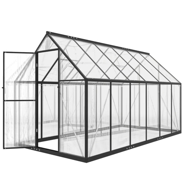 English Elm Walk-in Aluminum Greenhouse with Polycarbonate Panels and Dual Roof Vents for Year-round Growth T3971P455072