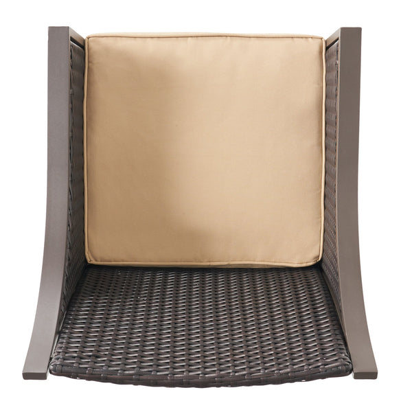 English Elm Christopher Knight Home® - RIGA Bar Stool Brown Multi - Durable Iron & Aluminum Frame, PE Wicker Back, Cushioned Comfort, Patio-ready 57384.00