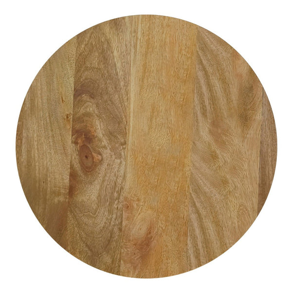 English Elm Demy Solid Mango Wood Accent Table with Reeded Base for Modern Living Spaces B136P420280