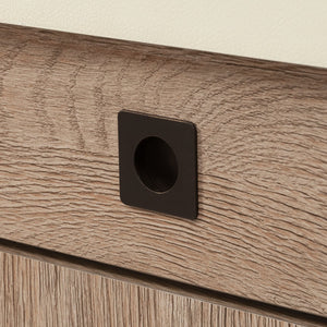 English Elm Library Base - Contemporary Brown Storage Solution With Integrated Power For Home & Office Organization B356P402734