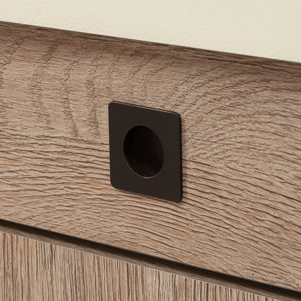 English Elm Library Base - Contemporary Brown Storage Solution With Integrated Power For Home & Office Organization B356P402734