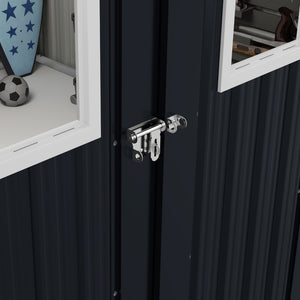 English Elm Outdoor Metal Storage Shed 8x10 with Four Windows Lockable Doors Waterproof Steel W1598S00038