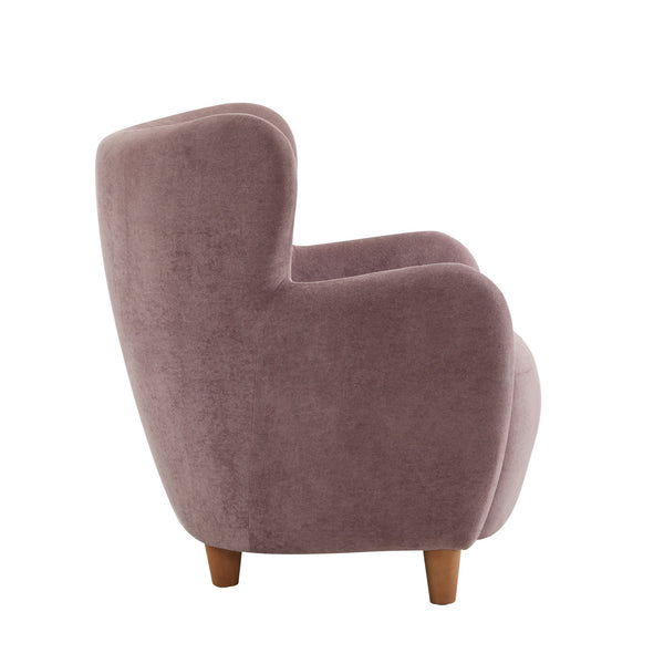 English Elm Christopher Knight Home® - Lucia Velvet Wingback Armchair with Pocket Spring Cushion, Mid-Century Birch Legs, Luxe Comfort Light Purple 31.5 L x 30.75 W x 30.5 H N776P205426P