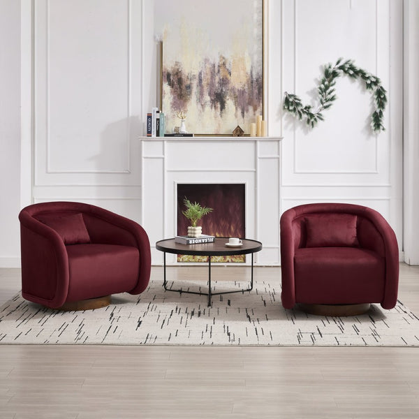 English Elm Swivel Barrel Chair Plush Teddy Fabric Pumpkin Silhouette for Living Room or Bedroom W3244P288860