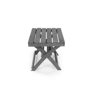 English Elm Seaview Recycled Hdpe Outdoor Folding Side Table Uv Resistant Patio Deck Use Gray B2745P409723