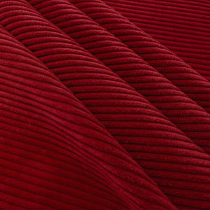 English Elm Corduroy Ribbed Upholstered Ottoman Plush Footrest or Extra Seating for Living Rooms Red B2748P483413