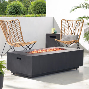English Elm Christopher Knight Home® - Outdoor 50000 Btu Rectangular Iron Fire Pit - Modern, Stylish Heat Source For Patios & Gatherings 72396.00BLKBRS-50K_67760.00BLK