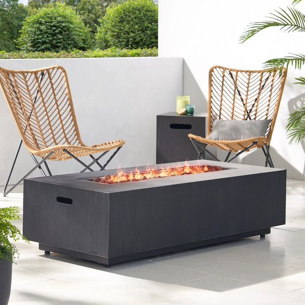 English Elm Christopher Knight Home® - Outdoor 50000 Btu Rectangular Iron Fire Pit - Modern, Stylish Heat Source For Patios & Gatherings 72396.00BLKBRS-50K_67760.00BLK