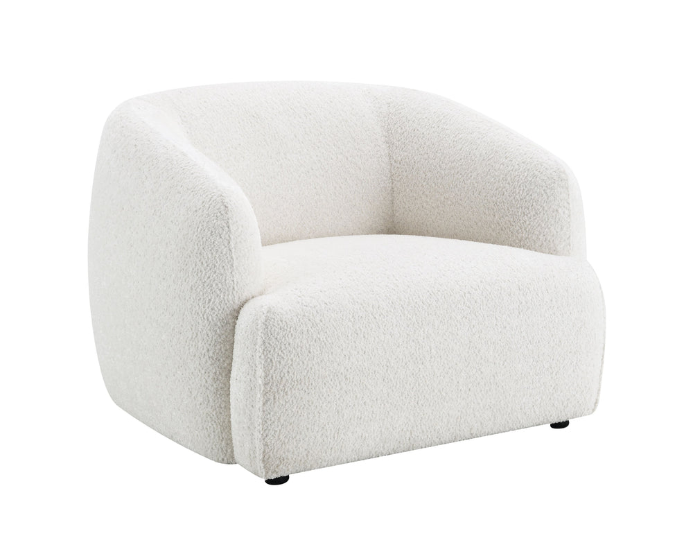 English Elm Lucifer White Shimmer Fabric Chair with Full Foam Cushion, Wooden Frame, Plastic Legs, 220lb Capacity B2726P308603