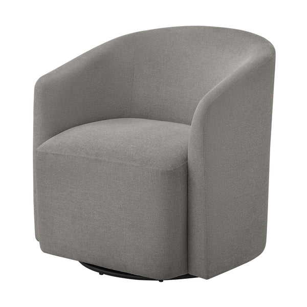 English Elm Ardena Swivel Barrel Chair with Durable Commercial-Grade Fabric, Pocket Coil Seat, 360° Swivel Comfort Gray B050P322595