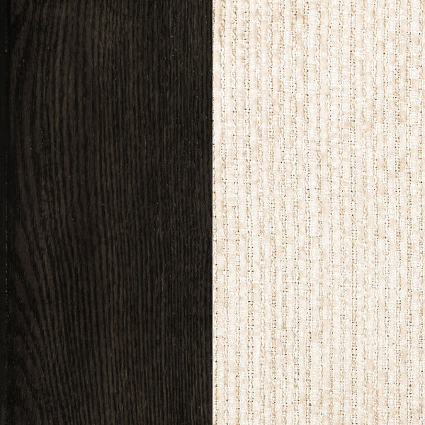 English Elm Transitional Cream Linen-Like Upholstered Oval Back Dining Chairs Set of 2 in Dark Cocoa Wood Finish B011P311403