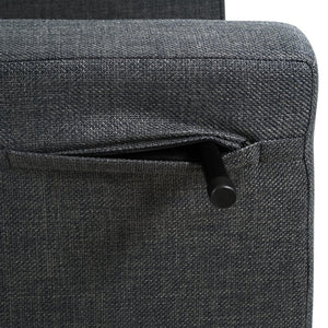 English Elm 3 Foldable Linen Chaise Lounge with Adjustable Backrest Footrest Detachable Pillow Convertible Sofa Bed for Small Spaces Grey 50.59 L x 27.76 W x 11.22 H W1716P280540